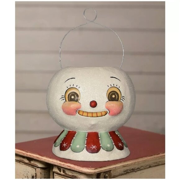 Johanna Parker Bethany Lowe Christmas Minty Beau Snow Glow Lantern Bucket - Picture 1 of 10